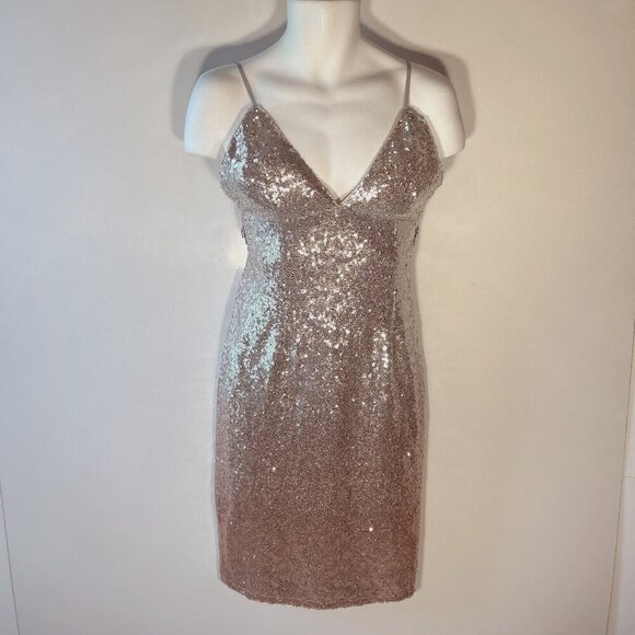 Lulus SXL Silver & Pink Ombre Sequin Slip Dress Party Cocktail Formal Sexy Prom - Picture 5 of 10
